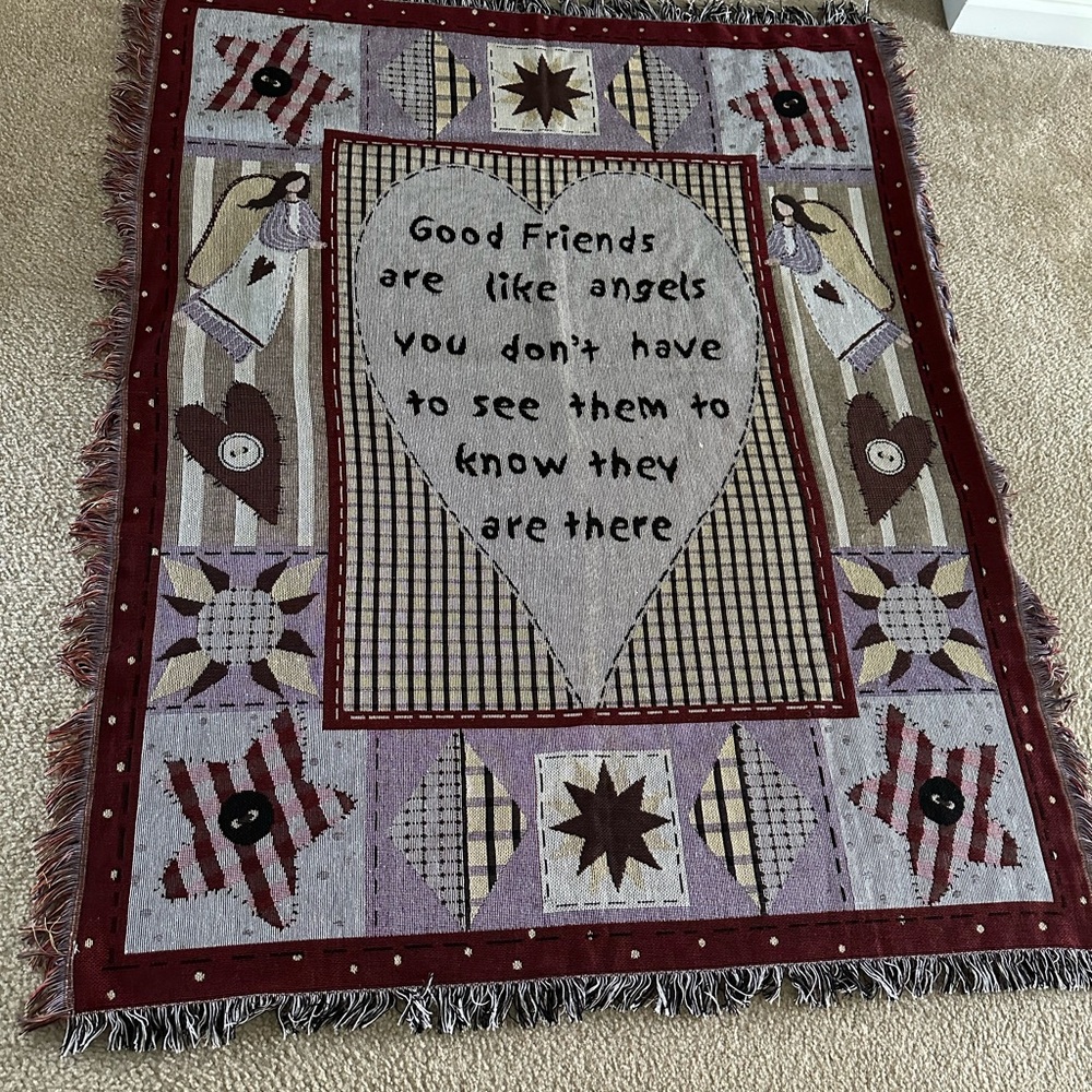 Good Friends are like Angels Throw Blanket